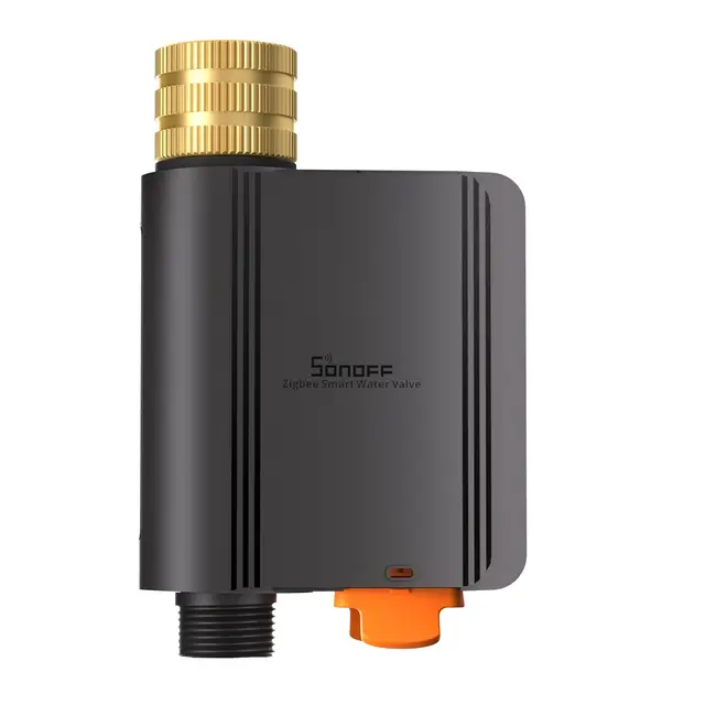 SONOFF SWV-ZFE Hydro ONE Temporizador de aspersores Zigbee inteligente, entrada de latón, temporizador de riego con programación adaptada al clima con medidor de flujo para jardín y césped, funciona