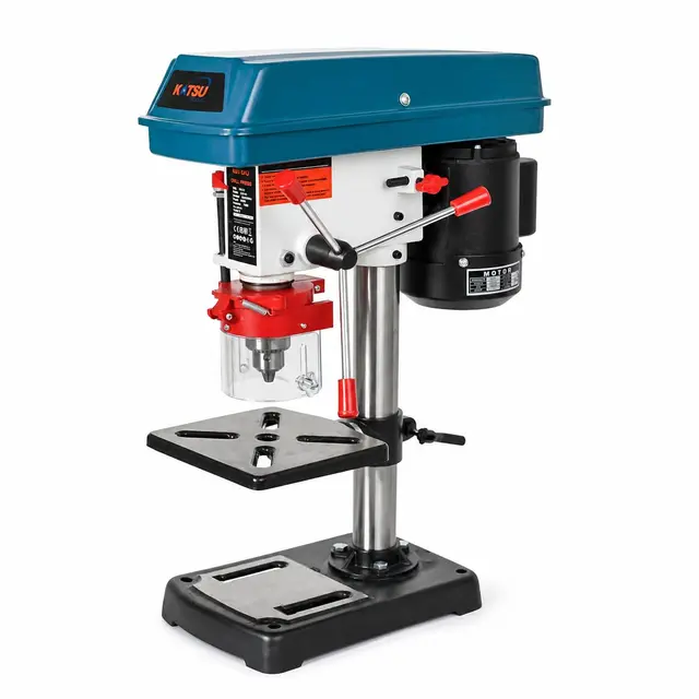 KATSU Tools Taladro de columna de banco 250 W + mandril 13 mm + interruptor electrónico de 5 vel. + profundidad de perforación 50 mm + 2620 rpm