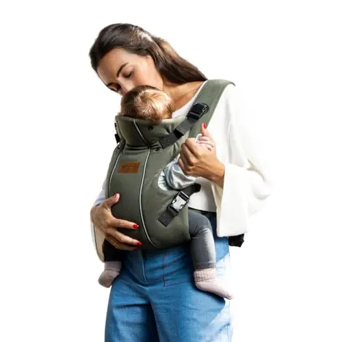 Jané Dual Mochila Portabebé Ergonómica, Desde Nacimiento (3,5–15 kg), 3 Posiciones, Transpirable y Acolchada, Verde