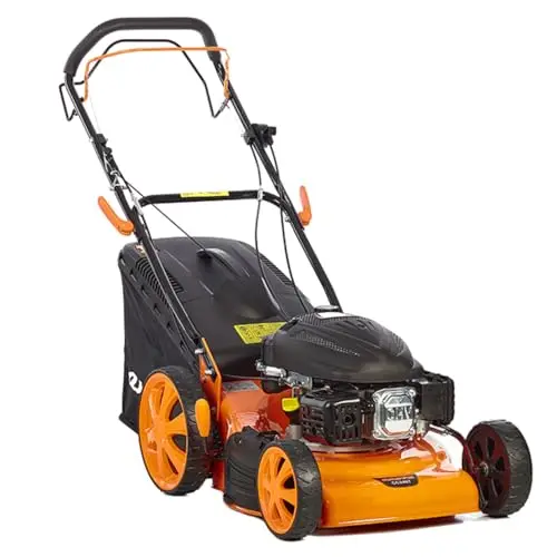 ANOVA - Cortacésped Gasolina 4T | 3,2 HP - 2,4 KW | 135 CC | 35 KG | Ancho Corte 46 CM | Alturas 25-75 MM (10 POS) | para Mantenimiento de Césped en Jardines y Zonas Verdes | Arranque Manual