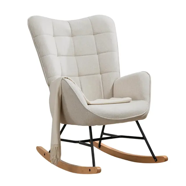 furnish 1 funkel silla mecedora beige