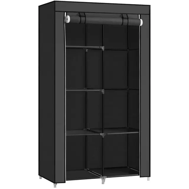 songmics ryg84h armario de tela negro