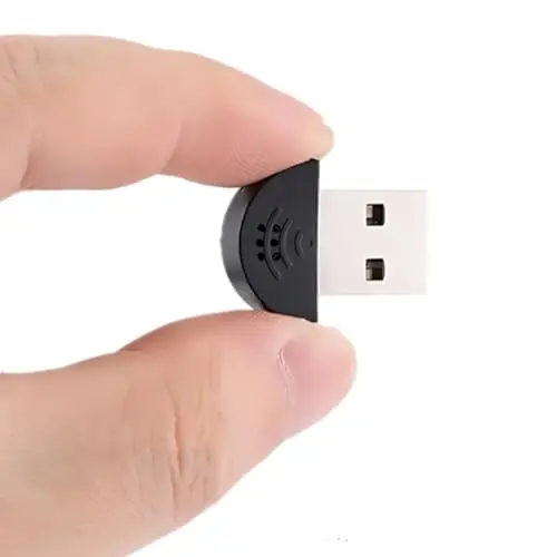 Micrófono Mini, Micrófono de Estudio USB Portátil Mini para Habla, Micrófono de Grabación de Audio Adaptador MIC para Ordenador PC Negro