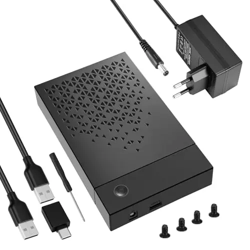 Carcasa Disco Duro 3.5 para SATA SDD/HDD de 2,5/3,5", 6Gbps USB 3.0 Carcasa USB3.0 Estación de Acoplamiento para Disco Duro, Caja DiscoDuro 3.5 con Adaptador de Corriente de 12 V/2 A, UASP