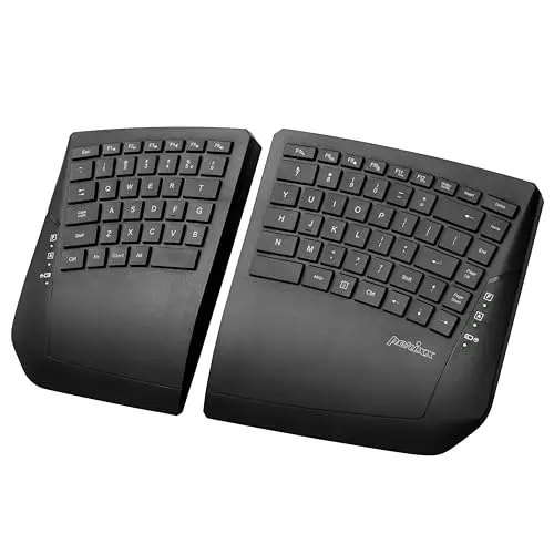 PERIBOARD-624B - Teclado ergonómico inalámbrico dividido - Teclas planas - Ángulo de inclinación ajustable - Diseño inglés de EE. UU