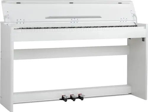 McGrey DP-18 WM E-Piano - 88 teclas ponderadas con mecanismo de martillo y sensibilidad al tacto - 128 sonidos - Función dual y split - Cubierta para teclado - 3 pedales - Blanco mate