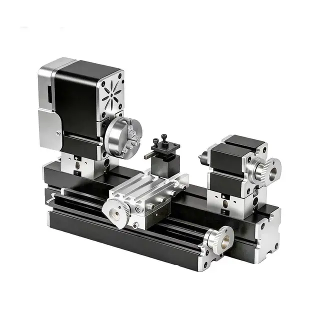 ZHRUI - Torno de metal didáctico en miniatura galvanizado, 50 mm, centro de 36 W, 20000 rpm para procesamiento de aluminio, madera, materiales plásticos (aumento del estilo)