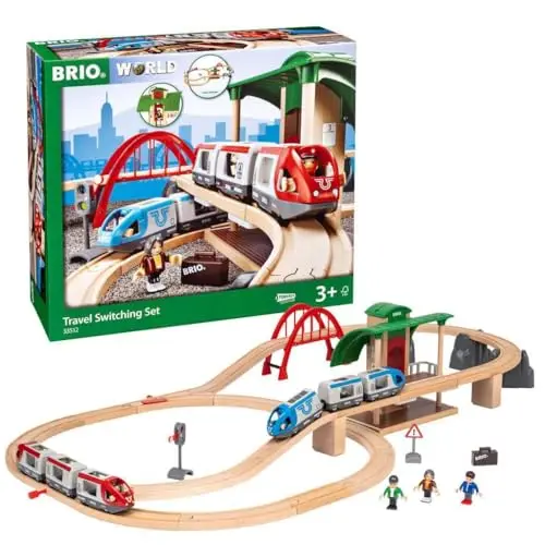BRIO World - Set Ferrocarril con Cambio, Ferrocarriles, Set de Construcción de Madera, Tren Juguete, Juguetes Niños 3 Años o más, Juegos Educativos 3 Años