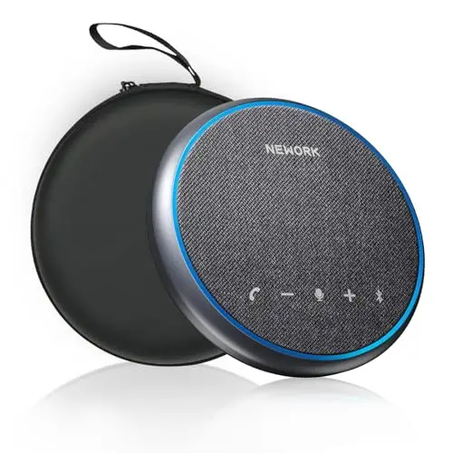Altavoz Conferencias Bluetooth para PC, Speakerphone con 3 Micrófonos AI, Cancelación de Ruido, 360° Voz Clara, Batería 12H, USB-C, Zoom Teams Home Office