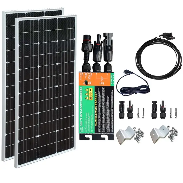 200 W Panel solar con 300 W Inversor, Kit solar independiente completo 220 V, Plug and Play