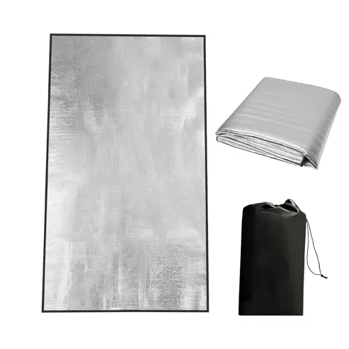 Esterilla Aislante de Aluminio, Esterilla Camping, Colchoneta de Espuma y Lámina Reflectante, con Doble Capa de Aluminio y EPE, Plegable, para Tienda de Campaña, Senderismo, Picnic