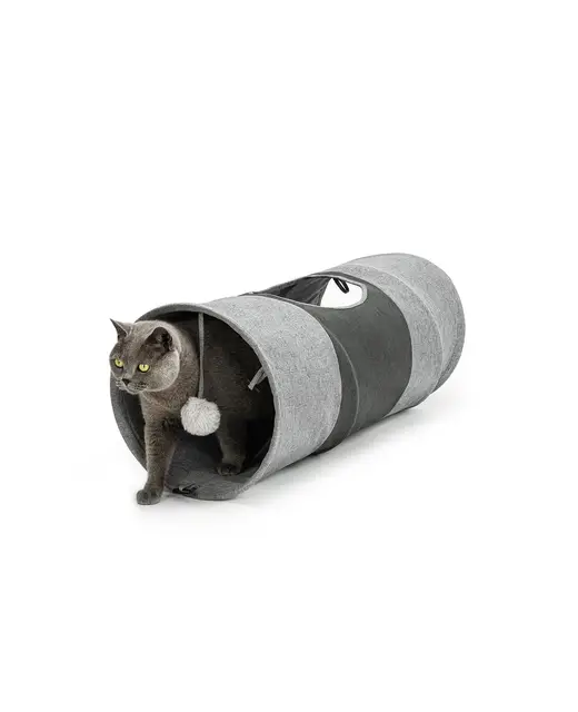lionto Túnel para Gatos, túnel de Juguete para Gatos, túnel de Juego con Pelota para Gatos, 30 x 70 cm