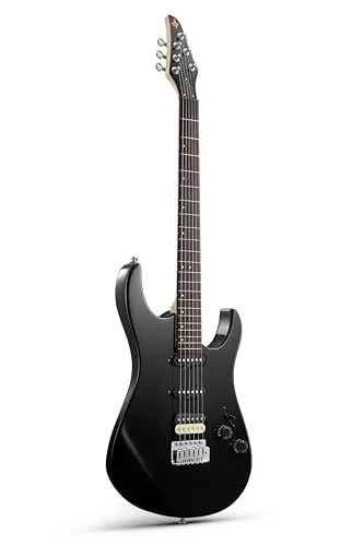 Donner DMT-66 39 Inch Guitarra Eléctrica de Tamaño Completo para Principiantes, Kit de Guitarra Eléctrica con Funda Negro