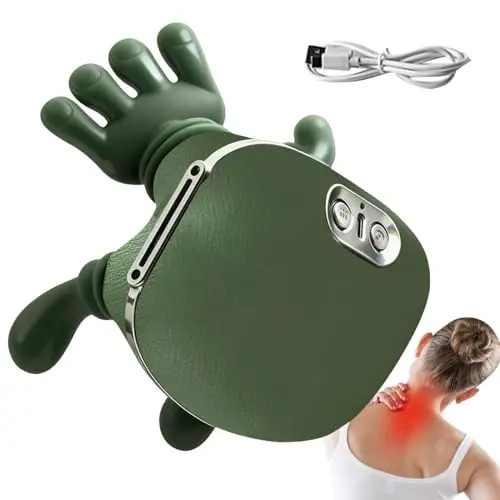 Masajeador Cuello Cervical 4D Inalámbrico Eléctrico Con Calor | Masajeador Espalda Con Calor 2 Niveles | 3 Modos Petrissage | USB Recargable | Para Hombros Espalda, alivias Dolores Musculares Fatiga
