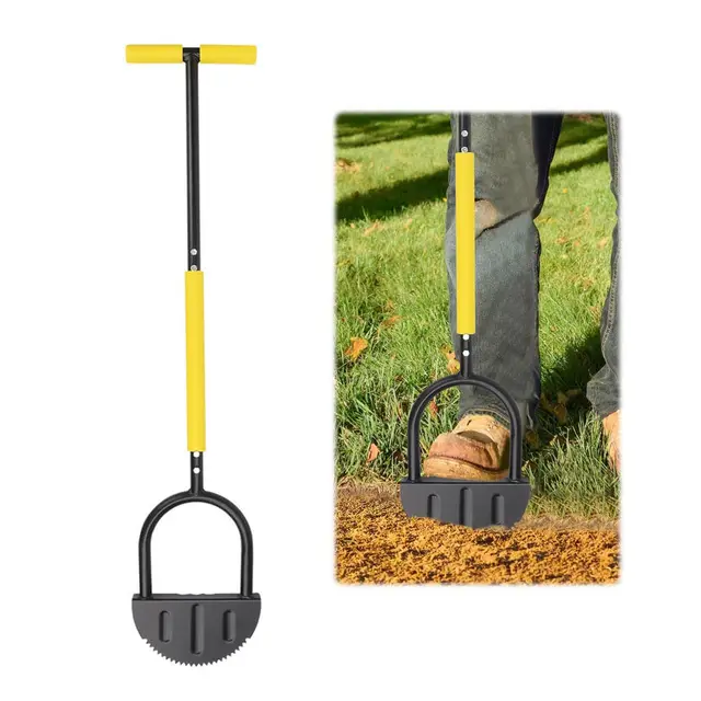 Bordeadora de Césped con Mango de 108 cm, Cortador de Borde Manual, Bordeadora de Césped en T Ajustable para Aceras, Jardín, Patio