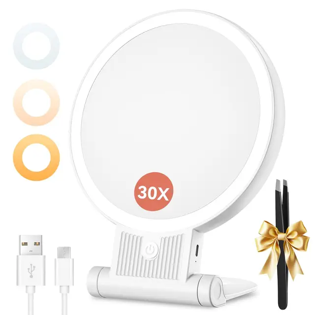 auxmir espejo maquillaje led doble cara