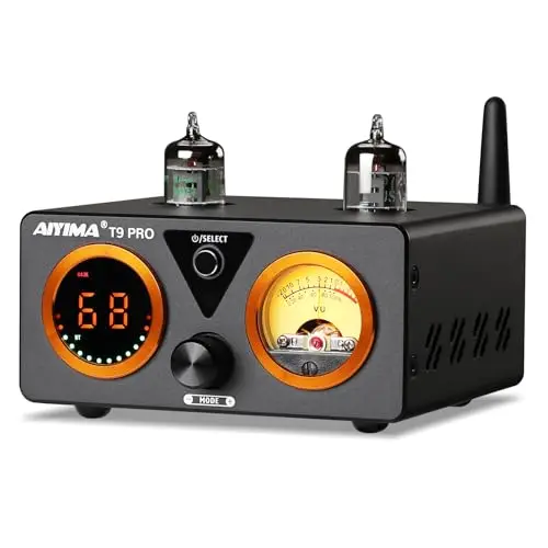 Amplificador de válvulas AIYIMA T9PRO JAN5725 100 W x 2 TPA3250 Estéreo USB DAC Amp QCC3040 Bluetooth aptX HD COAX/OPT Amplificadores digitales de audio doméstico Hi-Fi con medidor VU
