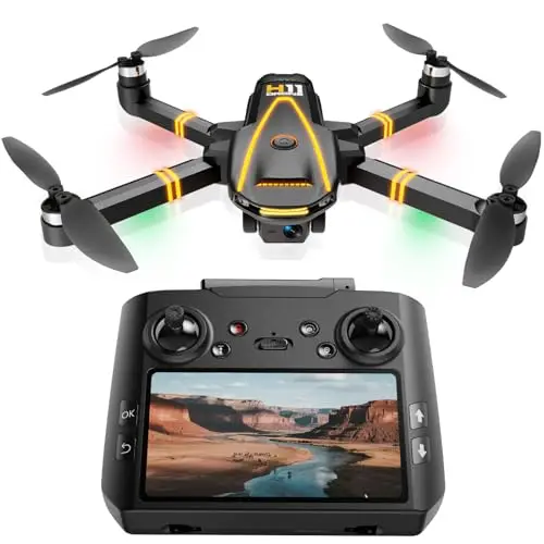 H11 GPS Drones con Cámara 4k para Adultos(control remoto pantalla) FPV drone para Adultos, Motor sin Escobillas, regreso automático,Tiempo de vuelo prolongado, menos de 249 g, C0