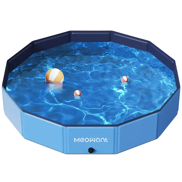 Meowant Piscina para Perros, Baño portátil Plegable para Perros, 2024 Nuevo Piscina Perros Grandes, Materiales Mejorados para Una Mayor Durabilidad XL(160×30cm)