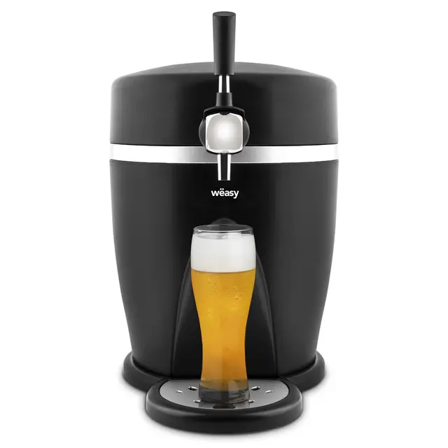 Wëasy PINT568 Dispensador de Cerveza Apto Para Barriles Presurizados 5L, 60W, 3° C a 6° C, Sistema de Enfriamiento Integrado, Almacenamiento Hasta 30 días