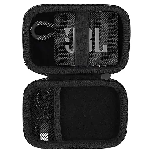 co2CREA Duro Viajar Caja Estuche Funda para JBL GO 5 / JBL GO 4 / JBL GO 3 / Go 3 Eco Altavoz inalámbrico portátil con Bluetooth(Funda Solo) Case Only (Caja Negro)
