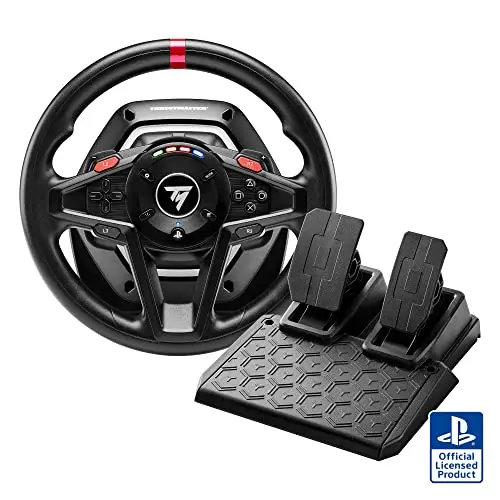 Thrustmaster T128 Volante de Carreras Force Feedback Optimizado – Con Pedales Magnéticos T2PM – Compatible con PS5, PS4 y PC – Sistema de Engranajes Híbrido y Levas de Cambio Magnéticas