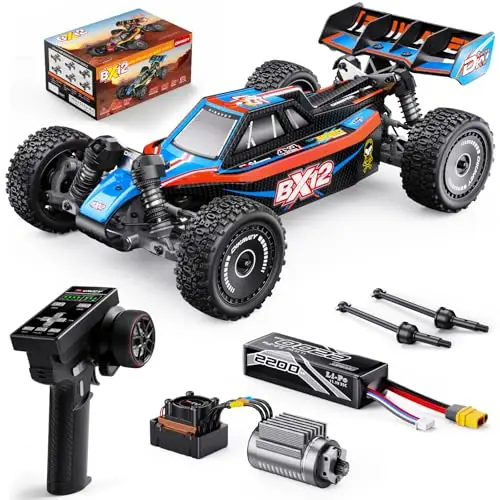 Coche RC Sin Escobillas 1/12, Buggy Teledirigido 67,5 KM/H, Todoterreno 4x4, Camión RC Todoterreno con Batería 3S