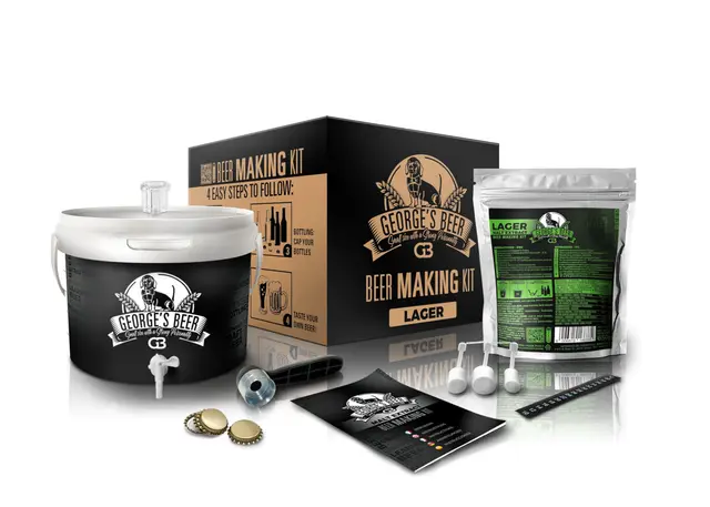 Beer & Wine - Kit de Fermentación de Cerveza George'S 5l - Cerveza Artesanal Casera - Kit de Fermentación de Malta - Kit de Producción de Cerveza - Idea de Regalo (Kit Malta Lager)