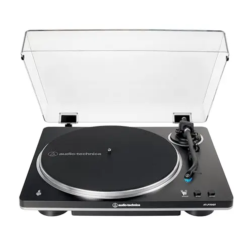 Audio-Technica AT-LP70XBT Giradiscos inalámbrico con tracción por correa totalmente automático (Negro/Plata)