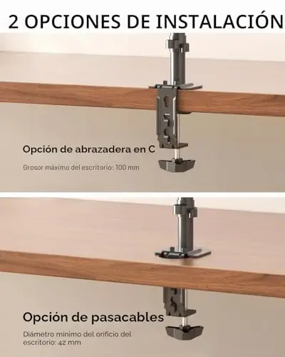 suptek Soporte de Monitor de Mesa para Pantallas de 13-27 Pulgadas: Soporte Giratorio e Inclinable, Carga Máx. 10kg, VESA 75x75/100x100mm, Acero, MD9401