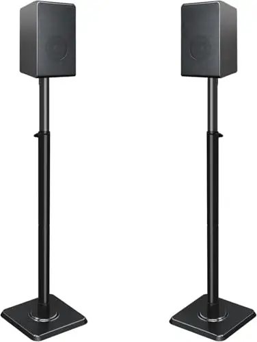 Mounting Dream Soporte de Altavoz Regulable para satélites de hasta 5 kg, Juego de 2 Soportes de Suelo
