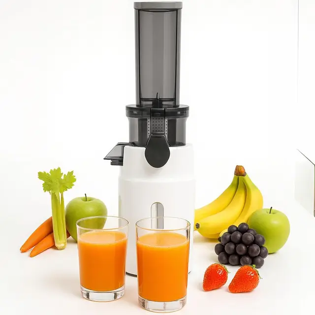 Pelamatic Exprimidor Electrico Blanco 100W Compacto - Licuadora para Verduras y Frutas, Extractor de Zumos y Verduras de Alta Eficiencia para Uso Doméstico