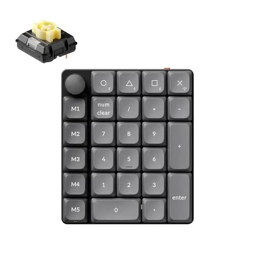Keychron K0 MAX Teclado Numérico Inalámbrico Low-Profile, 27 Teclas, 1000Hz Polling Rate, Numpad Programable, 2,4 GHz/Bluetooth 5.3 / USB-C, Knob, Intercambiable en Caliente, Interruptor Banana