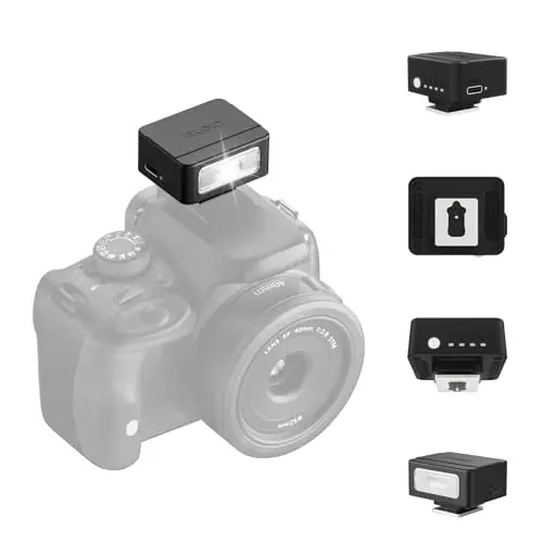 ULANZI SL01 Mini Flash de Cámara, GN8 6500K, Speedlite Manual, 4 Niveles de Potencia (1/8~1/1), Compatible con Nikon, Sony, Fujifilm, Panasonic, Diseño Compacto y Portátil, Carga Rápida Type-C