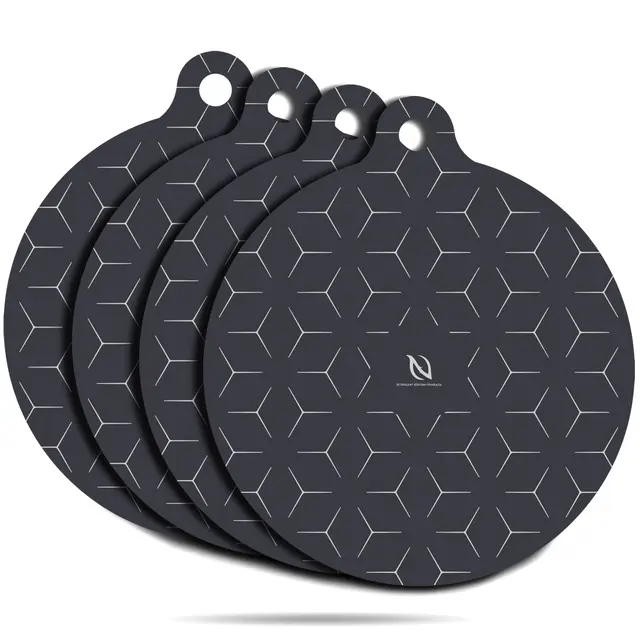 HI NATURE™ Set de 4 Protectores para Placa de Inducción – Esterilla de Silicona Antideslizante para Cocina – Alfombrillas Resistentes al Calor hasta 260°C – Antirayaduras (4X, 4, Piezas)