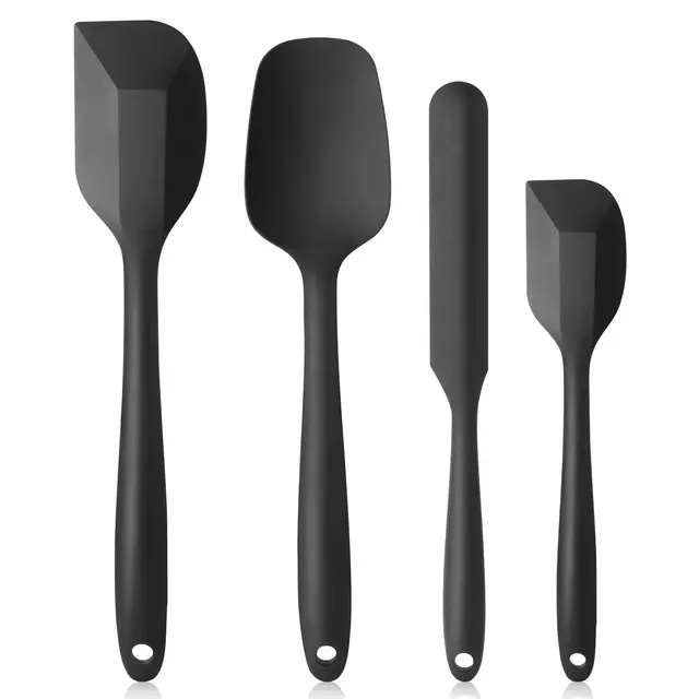 Vicloon Utensilios de Cocina de Silicona,4PCS Espátulas Silicona Incluye Espátula,Cuchara, No Tóxico, Antiadherente,Resistente al Calor,Utensilios para Cocina y Horneado