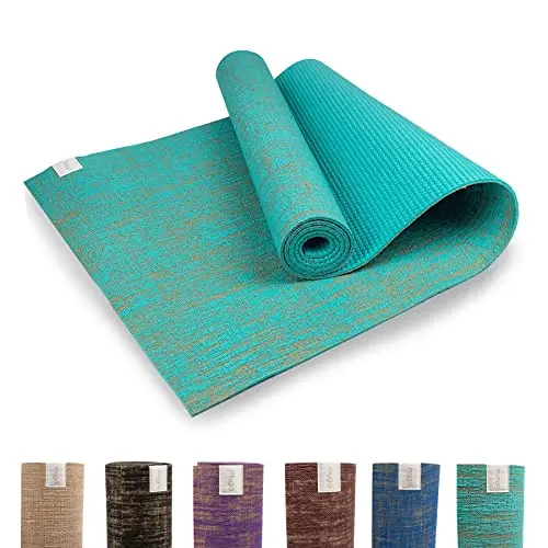 Myga Esterilla de Yoga de Yute - Esterilla Antideslizante para Yoga, Pilates, meditación y Fitness - Esterilla Multiusos con Correa de Transporte - Ideal para Hombres y Mujeres