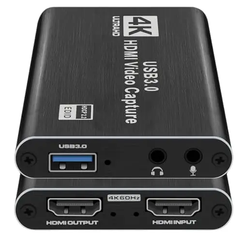 Capturadora Video. HDMI 4K Loop-out 1080P 60FPS/2K 30FPS. USB 3.0 de Alta Velocidad. Capturadora Switch/PS5/cámara/PC/OBS. De hdmi a USB 3.0. ALBURANⓇ