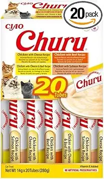 INABA Churu Snack para Gatos Variedad Pollo y Buey 20 x 14 g