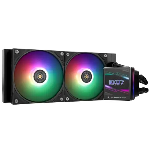 TR Grand Vision 240 ARGB Black AIO CPU Liquid Cooler,IPS LCD Screen with 480x480 Resolution, for AM5/LGA1851/1700,3,4 inch'Magnetic-Absorbing LCD Screen for Images -Black