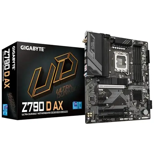GIGABYTE Z790 D AX Placa Base - Soporta CPUs Intel Core de 14ª generación, VRM Digital de 12+1+1 Fases, hasta 7600MHz DDR5 (OC), 3xPCIe 4.0 M.2, Wi-Fi 6E, LAN de 2.5GbE, USB 3.2 Gen 2