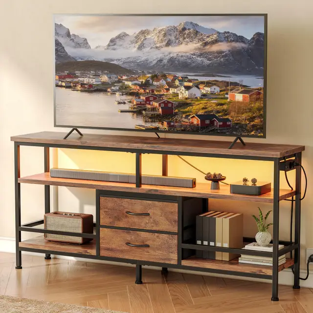 co-z mueble tv con led 140x30x60 cm