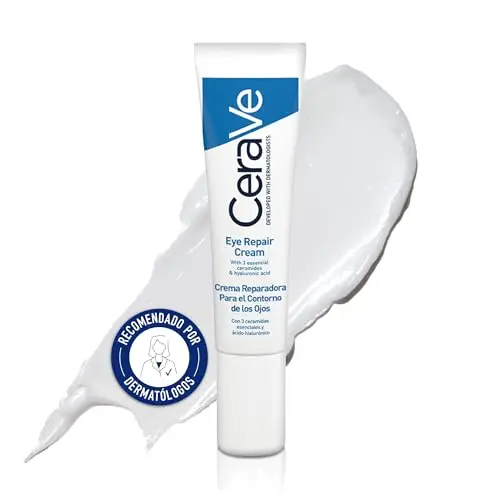 CeraVe Crema Reparadora Contorno de Ojos, Para Todo Tipo de Pieles, Reducción de Ojeras y Bolsas, Enriquecida con Ácido Hialurónico y Niacinamida, 14ml