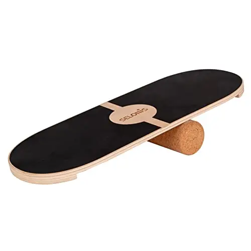 Selonis Balance Board Para Adultos Y Niños Con Rodillo,Tabla De Equilibrio De Madera Gimnasia Entrenamiento Estabilidad Fisioterapia Fitness Yoga