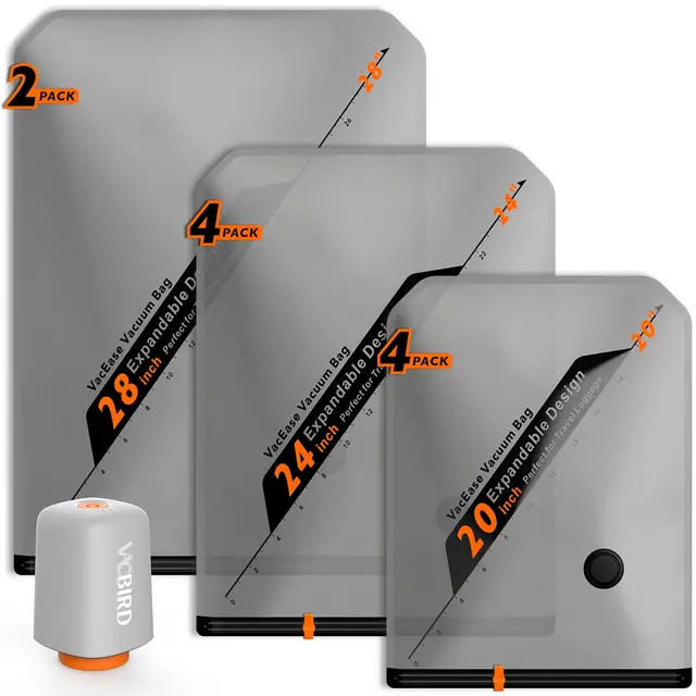 vacbird x8 bolsa vacío ropa con bomba
