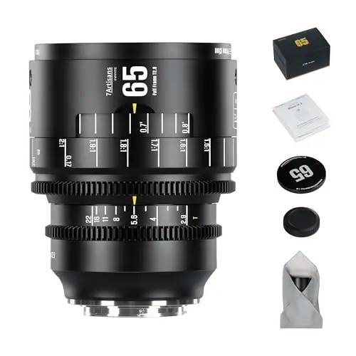 7artisans 65 mm T2.9 Macro 2X Infinte Series Lente Prime de Cine Manual de fotograma Completo y Gran Apertura Compatible con cámaras sin Espejo Nikon con Montura Z Z9,Z8,Z7,Z72,Z6,Z62,Z63,Zf,Z5,Z5II