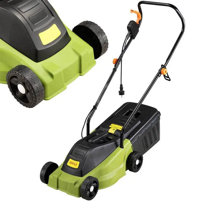 Cortacésped eléctrico de jardín cortacésped a empuje Modelo A5099 Potencia Motor 1000 W Ancho corte 30 cm altura de corte ajustable 25/40/55 mm con depósito de basura de plástico de 25lt