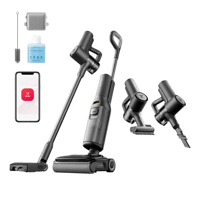 roborock F25 Ace Combo Aspiradora-Fregona en Seco y Húmedo, 5 en 1, Sin Cable, 20.000 Pa, Autolimpieza a 90 °C y Secado Rápido, Ruedas Asistidas, 60 min de Autonomía, WiFi, Diseño Plano de 180°