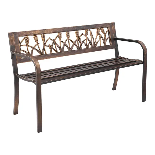 vevor banco jardín metal 127 cm 3 plazas
