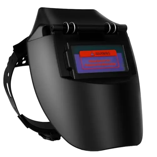 Casco de Soldadura,Alimentación Solar,92 X 42 mm Visión Clara,con Oscurecimiento Automático,Molienda Semicerrado para Soldadura Mig,Arco y TIG,Negro